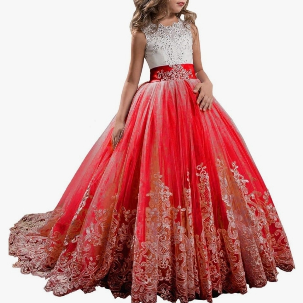 Red and white girl dress
